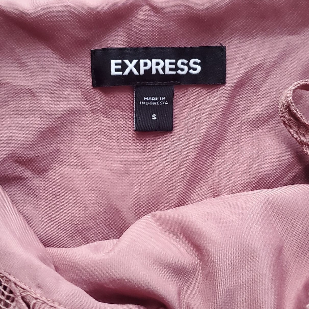 Express Mauve Lace Trim Dress - Picture 3 of 3